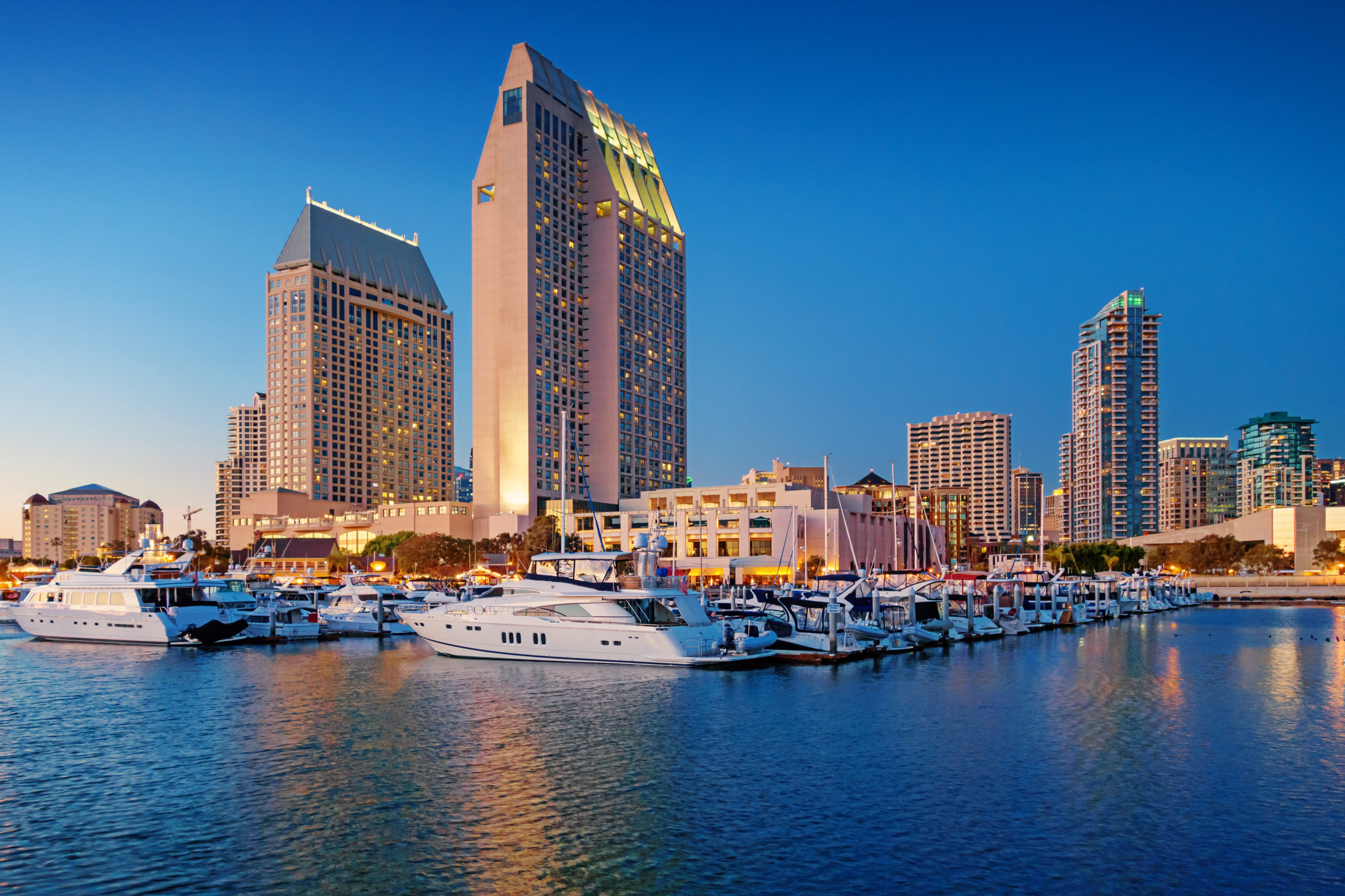 Marina and waterfront in downtown San Diego California USA
